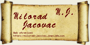 Milorad Jačovac vizit kartica